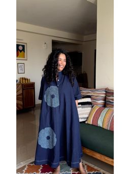 Babhru - Navy Blue Mountain Moon Holiday Dress