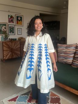 Babhru - White Ocean Kali Shirt Dress