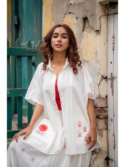 PRATHAA - Shvet White Kaftan Style Shirt