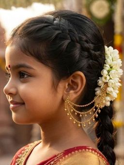 I Jewels - Gold-Plated Traditional Ear Chain for Girls