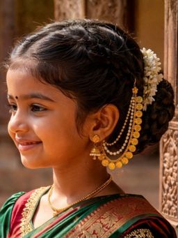 I Jewels - Gold-Plated Traditional Ear Chain for Girls