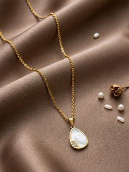 ARTKLIM - Mother of Pearl Teardrop Gold Anti-Tarnish necklace