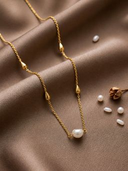 ARTKLIM - Elegant Pearl Drop Gold Anti-Tarnish Necklace