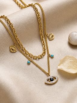 ARTKLIM - Evil Eye Layered Gold Anti-Tarnish Necklace