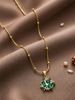 ARTKLIM - Emerald Geometric Gold Anti-Tarnish Necklace