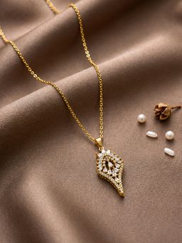 ARTKLIM - Crystal Leaf Designer Gold Anti-Tarnish Necklace