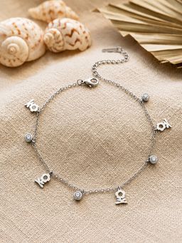 ARTKLIM - Silver Sunflower Charm Chain Anti-Tarnish Adjustable Anklet