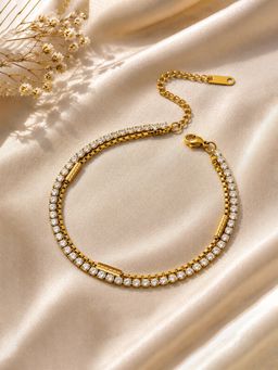 ARTKLIM - Sparkling Crystal Chain Anti-Tarnish Adjustable Bracelet