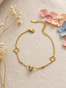ARTKLIM - Minimalist Clover Crystal Anti-Tarnish Adjustable Bracelet