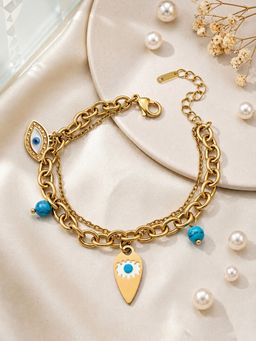 ARTKLIM - Premium Evil Eye Protection Charm Anti-Tarnish Adjustable Bracelet