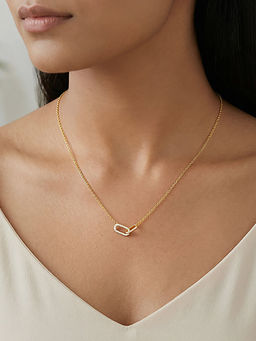 GIVA - Golden Interlinked Paperclip Necklace