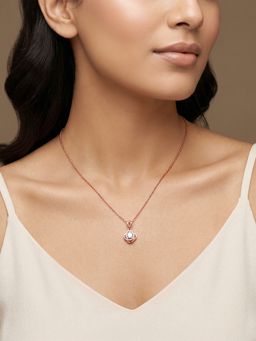 GIVA - Rose Gold Blush Charm Necklace