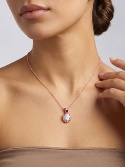 GIVA - Rose Gold Aurelia Flower Necklace