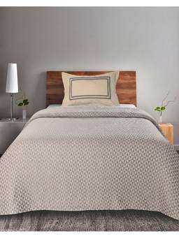 Saral Home - Grey Cotton Firki Single Size Bedsheet and Pillow Cover