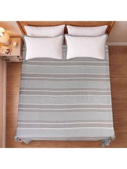 Saral Home - Grey Prescio Cotton Microfiber Queen Bedsheet with Pillow Covers