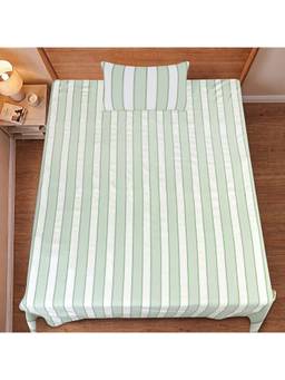 Saral Home - Green Feliz Cotton Microfiber Single Bedsheet with Pillow Cover