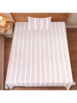 Saral Home - Peach Feliz Cotton Microfiber Single Bedsheet with Pillow Cover