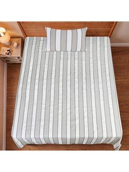 Saral Home - Grey Feliz Cotton Microfiber Single Bedsheet with Pillow Cover