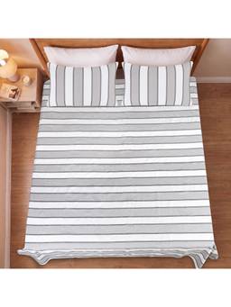 Saral Home - Grey Feliz Cotton Microfiber Queen Bedsheet with Pillow Covers