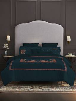 MYTRIDENT - 400Tc Moonlight Bloom Cotton Double Bed King Size Bedsheet with Pillow Covers