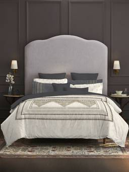 MYTRIDENT - 400Tc Grey Cotton Double Bed King Size Bedsheet with Pillow Covers