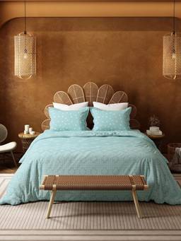 MYTRIDENT - Kolam Streets Blue Namaste Bharat 144Tc King Size Bedding Set