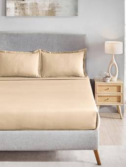 MYTRIDENT - Irish Cream 210Tc Cotton King Size Bedsheet with Pillow Covers