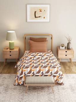 MYTRIDENT - Kimberly Brown 120Tc Cotton Single Bedsheet with Pillow Cover