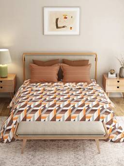 MYTRIDENT - Kimberly Brown 120Tc Cotton King Size Bedsheet with Pillow Covers