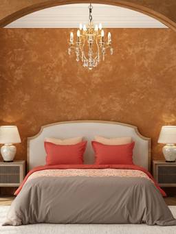 MYTRIDENT - 144 Tc Sitara Brown Cotton Double Bed King Size Bedsheet with Pillow Covers