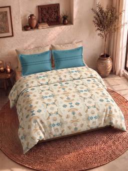 MYTRIDENT - Ivaan 120Tc Cotton Queen Size Bedsheet with Pillow Covers
