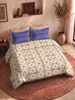 MYTRIDENT - Ivaan Plum 120Tc Cotton Queen Size Bedsheet with Pillow Covers
