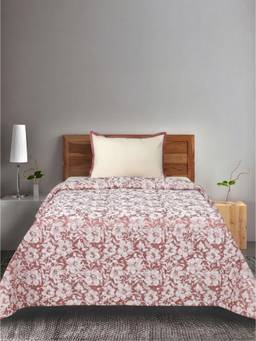 Saral Home - Mauve Kanan Cotton Single Bedsheet and Pillow Cover