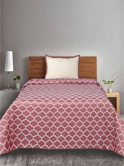 Saral Home - Mauve Noor Cotton Single Bedsheet and Pillow Cover