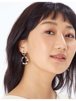 Accessorize London - Women's Grey Crystal Circle Doorknocker Earring