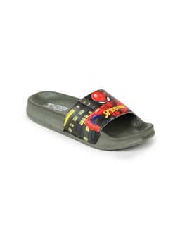 toothless - Marvel Spiderman Kids Boys Olive Green Sliders