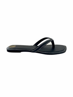 PREET KAUR - Black V Strap Flats