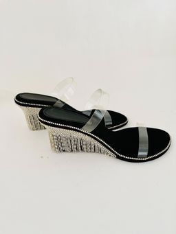 PREET KAUR - Black Onyx Wedge Heels