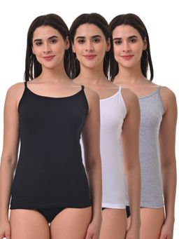 Adira - Women Soft Adjustable Shoulder Elastic Camisole Multi-Color (Pack of 3)