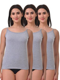 Adira - Women Soft Adjustable Shoulder Elastic Camisole Grey (Pack of 3)