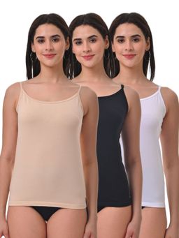 Adira - Women Soft Adjustable Shoulder Elastic Camisole Multi-Color (Pack of 3)
