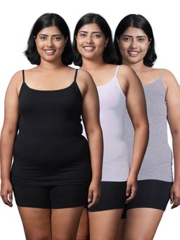 Adira - Plus Size Women Soft Adjustable Shoulder Elastic Camisole Multi-Color (Pack of 3)
