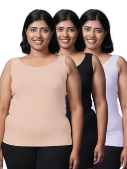 Adira - Plus Size Inner Tank Style Camisole with Wide Shoulder Multi-Color (Pack of 3)