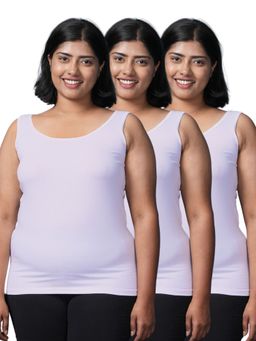 Adira - Plus Size Inner Tank Style Camisole with Wide Shoulder White (Pack of 3)
