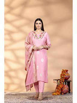 Mamicha - Pink Gulab Nazakat Kurta with Pant and Dupatta