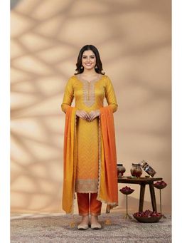 Mamicha - Yellow Mehek Kurta with Pant and Dupatta