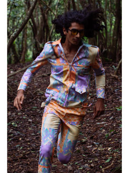 Nirmooha - Multicolor Geo Printed Denim Shirt and Pant