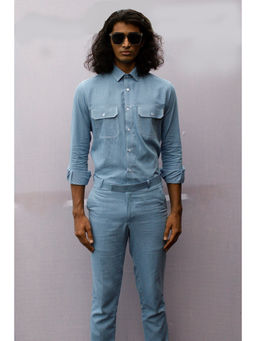 Nirmooha - Ice Blue Denim Co-Ord Set