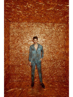 Nirmooha - Blue Dark Damask Printed Co-Ord Set