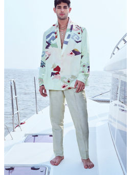 Nirmooha - Green Patola Printed Shirt